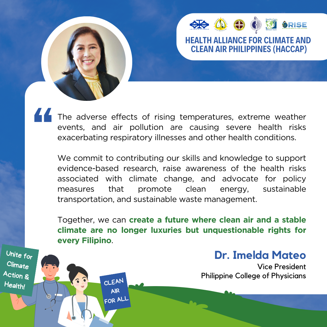Health Alliance for Climate and Clean Air Philippines (HACCAP) - Dr. Imelda Mateo
