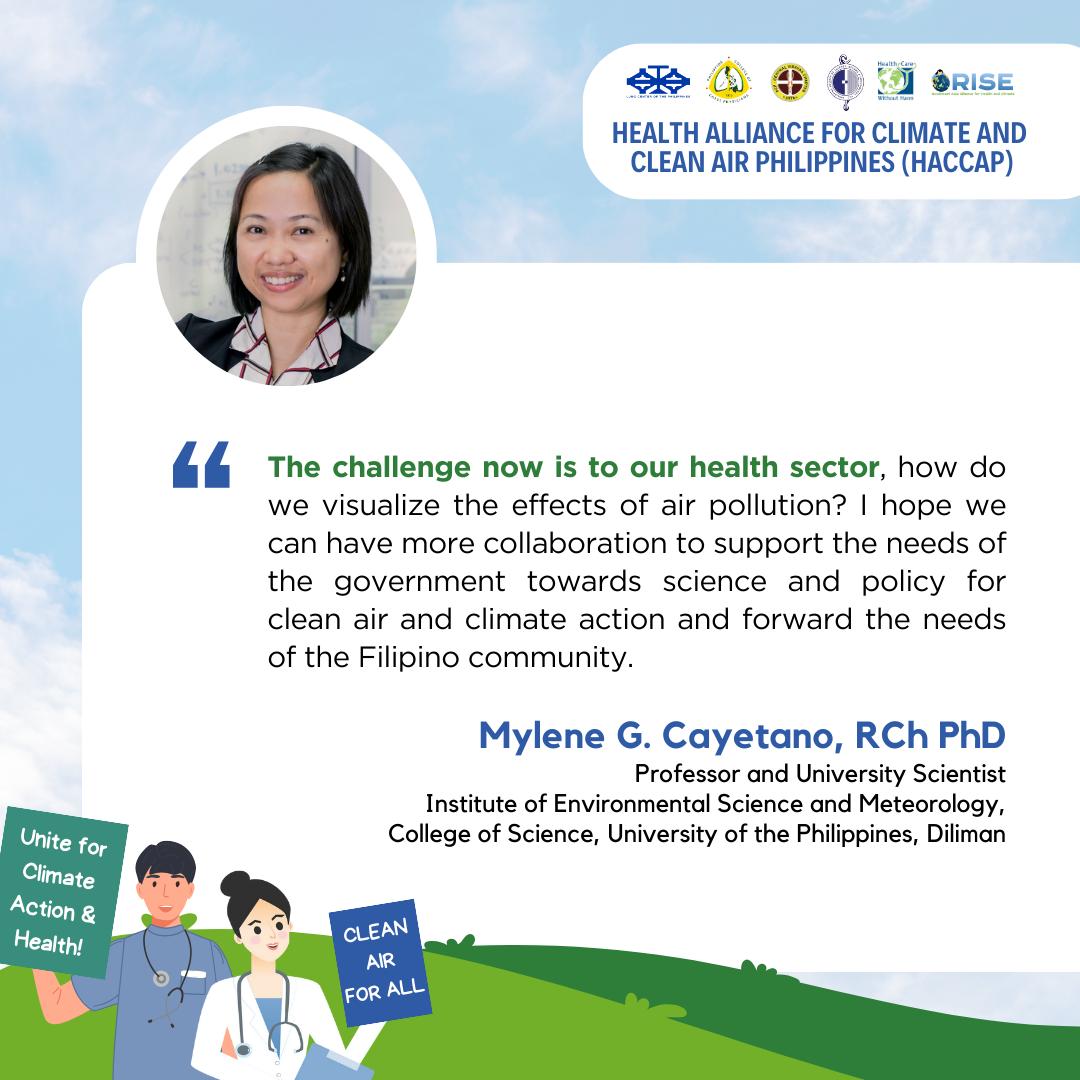 Health Alliance for Climate and Clean Air Philippines (HACCAP) - Prof. Maylene Cayetano